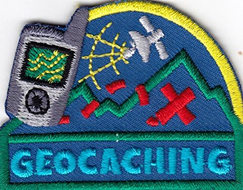 "GEOCACHING" IRON ON PATCH -Iron On Embroidered Applique/Hobby,Compass,Outdoors