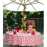 Polyester Gingham Umbrella Table Cloth, 80'X120 Oval