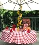 Polyester Gingham Umbrella Table Cloth, UMBRD-80" Round