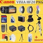 CANON VIXIA HF20 HD 32GB DUAL FLASH MEMORY CAMCORDER W/ 15X OPTICAL ZOOM + HUGE ACCESSORIES PACKAGE INCLUDING WIDE ANGLE MACRO LENS + 2X TELEPHOTO + 3 PC FILTER KIT + 8GB SDHC MEMORY CARD + 2x EXTENDED LIFE BATTERIES + 2 CARRYING CASES + TRIPOD & MUCH MORE INCLUDING FREE SHIPPING !!