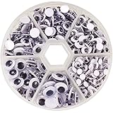 PandaHall Elite 1 Box Mixed Wiggle Googly Eyes Cabochons DIY Scrapbooking Crafts Toy Accessories (about 600pcs)