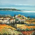 Costa del Tina Original Handpainted by L. Tiva - 32x32x1.5"