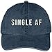 Trendy Apparel Shop Single AF Embroidered Soft Cotton Adjustable Strap Cap - Navy