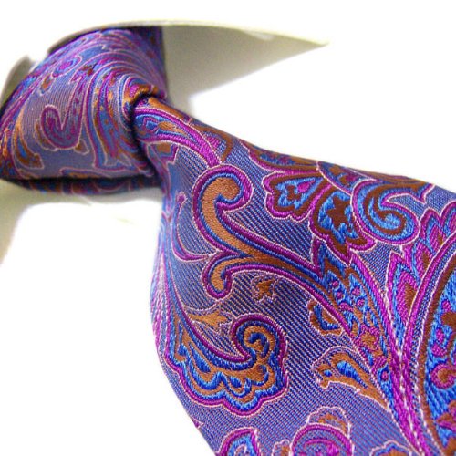 Towergem 100% Silk Multi Color Paisley Woven Tie For men Necktie