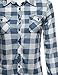 MBE Women's Basic Classic Lightweight Collar Plaid Button Down Shirt