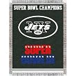 New York Jets NFL Super Bowl Commemorative Woven Tapestry Throw (48x60")"