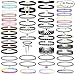 52 PCS Choker Necklace, K&Q Classic Stretch Colorful Gothic Collar Tattoo Choker Necklace and Black Cute Lace Velvet Choker Necklace Set for Girls and Women