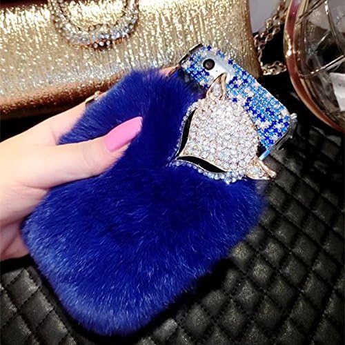 Figer Luxury Warm Soft Beaver Rabbit Fur Hair sluffy with Bling Fox Diomand Case Cover For Samsung Galaxy Note 4