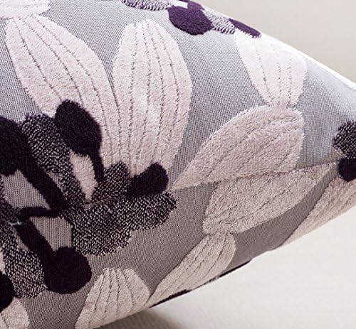 High-end Woven Velvet Plant Flowers Lumbar Pillowcases Without Core Sofa Decorative Back Cushion Cover (50cm*50cm, Brown)