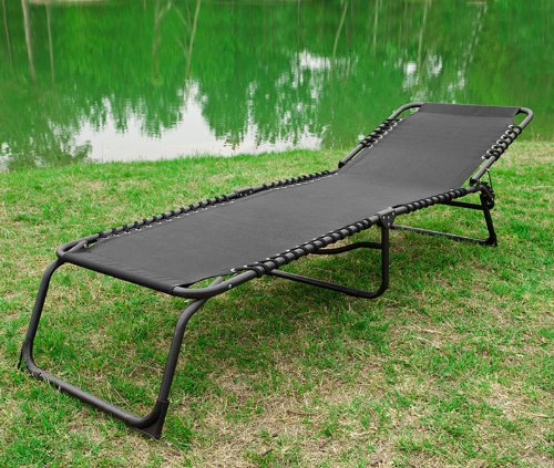 Chaise longue bain de soleil, transat de jardin pliante, chaise de camping, fauteuil relax inclinable, pliable et réglable. So-OGS10-Sch