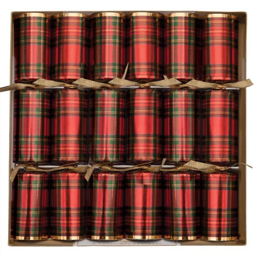 Entertaining with Caspari Celebration Crackers, Plaid, 12-1/2-Inch, Box of 6