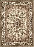 Traditional Oriental Cream High Quality Medallion Design 5'3" X 7'3" Area Rug