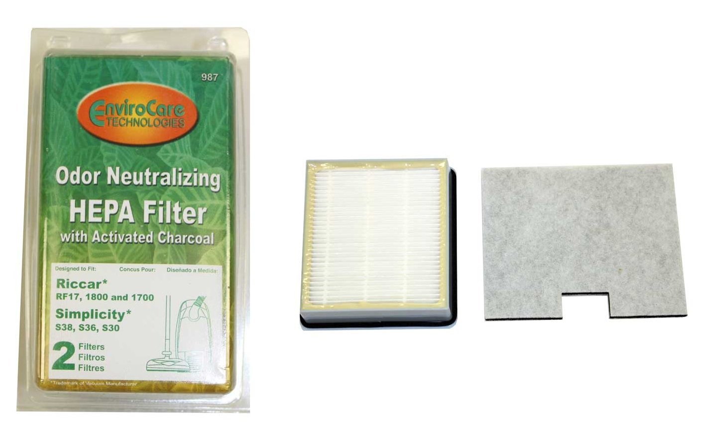 Riccar / Simplicity S Class HEPA and Charcoal Vacuum Filter Set SFI3