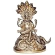 Vishnu Statue Hindu Religious Brass Figurines 8 x 5.25 x 3.75 inches