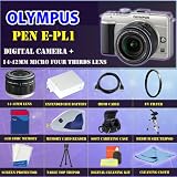 Olympus PEN E-PL1 Digital Camera (Champagne) with Olympus 14-42mm Micro Four Thirds Lens + SSE Premium Starter 4GB, Carrying Case, Battery & Tripod Complete Accessories Package