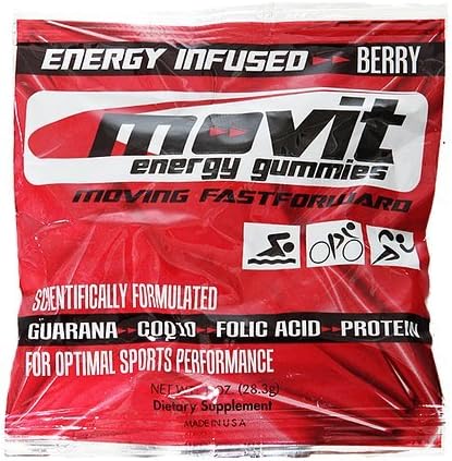 Sports Nutrition Movit Energy Gummies for Athletes, Berry, 24 Count (Pack of 24)
