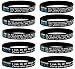 Scripture Silicone Bracelets, Bulk 10-Pack - Jeremiah 29:11, John 3:16, and Philippians 4:13