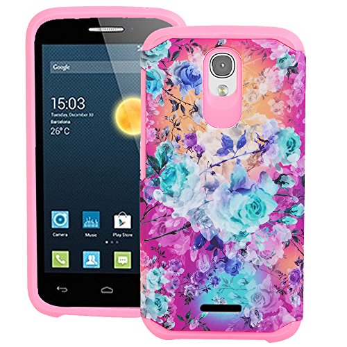 Pop Astro Case, Luxca (Tm) Hybrid Heavy Duty Rugged Impact Advanced Armor Soft Silicone Cover Hard Snap On Astronoot Case (Pink Roses)