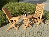 Review HUMBER TEAK HT 12 / HUMBER TEAK 3 PIECE BISTRO SET COMPRISING ROUND BISTRO TABLE AND TWO FOLDING CHAIRS. CONSTRUCTED FROM A GRADE TEAK