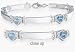 Ladies Aquamarine Sterling Silver Gem Heart Bracelet
