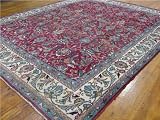 10'0 x 12'6 Burgundy Persian Hand Knotted Wool Tabriz Rug