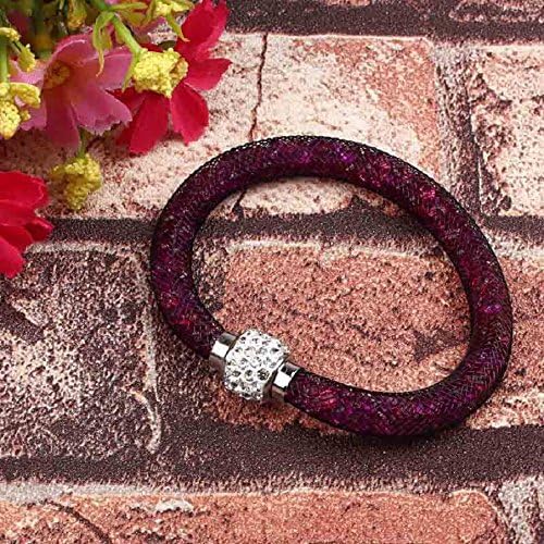 Lowpricenice Women Stardust Mesh Bracelets Crystal Magnetic Clasp Bangles