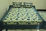 Block Print Double Bed Size Bedspread Bed Sheet with Pillow Covers