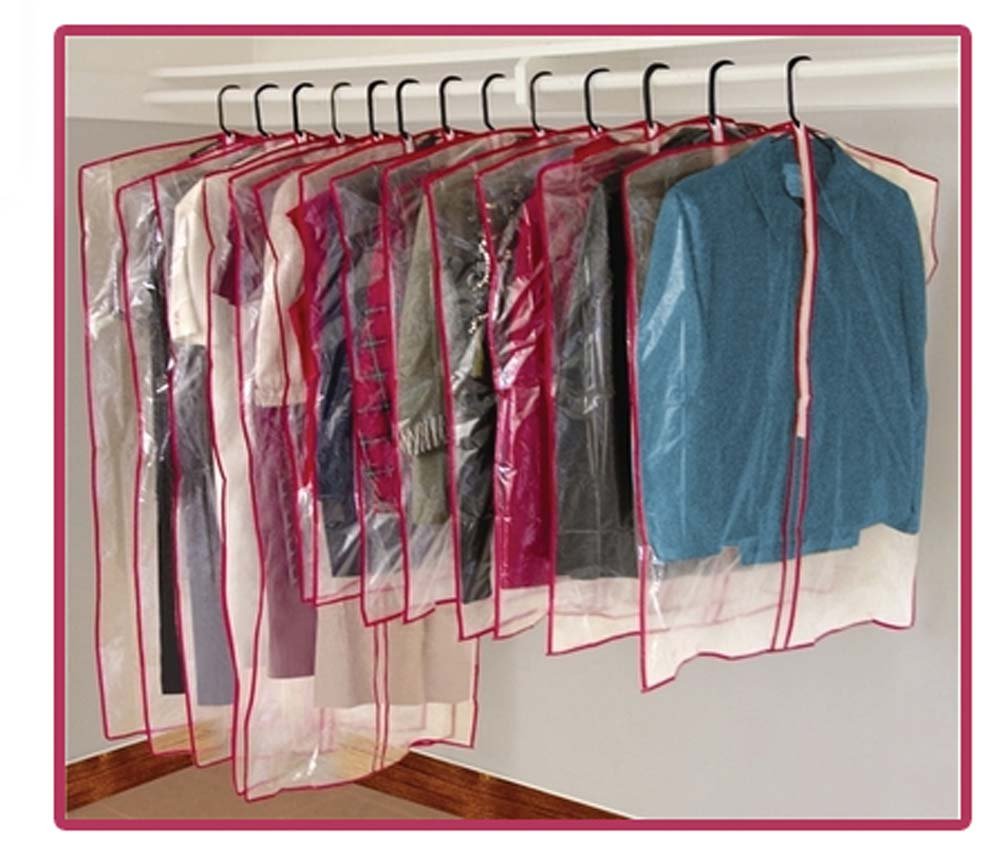Zippered Garment Bags Set of 13 Clear Wardrobe Covers Keep Clean Dust