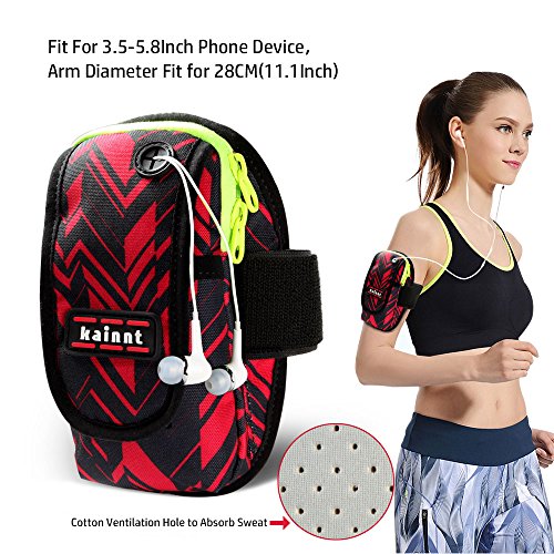 Kainnt(TM) Sports Armband, Multifunctional Pockets Workout Running ArmBag for iphone6, 6plus,6s,6s plus 5, 5s, 5c,Galaxy S5,S4,S3,Note2/3/4 and all 3.5~5.8