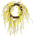 Melrose Wispy Yellow Forsythia Wreath, 20-Inch Diameter