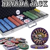 500 Ct Nevada Jack 10 Gram Ceramic Poker Chip Set w/ Aluminum Case - Free WPT Book