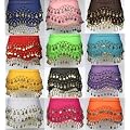 3 Rows Belly Dancing Dance Hip Scarf Skirt Bra Belt Gold/Silver Coins By A-Express