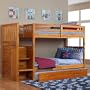 Honey Twin Twin Staircase Mission Bunk w/ Trundle; Desk Hutch & Chair