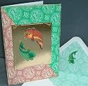 Personalised Greeting Card High Quality  - Fish - Large Twin Koi