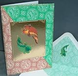 Personalised Greeting Card High Quality  - Fish - Large Twin Koi