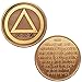 Personalized Custom Engraved - Circle Triangle - Serenity Prayer - Bronze AA (Alcoholics Anonymous)-ACA-AL-ANON-Sober-Sobriety-Birthday-Anniversary-Recovery-Medallion-Coin-Chip