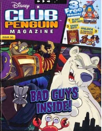 Club Penguin Magazine Issue 30 = FREE Ninja Frisbee - GREAT Codes - 32 Pgs of Disney FUN and Puzzles+ Master the Mini Games - Limited Supply