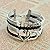 Unisex Black and White Love Theme Adjustable Length Closer Hearts Wrap Bracelet