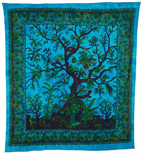 Luna Bazaar Boho Tree of Life Tapestry, Wall Hanging, and Bedspread,85