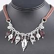 Sterling Silver Necklaces with Wood and Silver Charms - Length: 16"