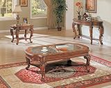 French Provincial Glass Coffee Table By Coaster Furniture
