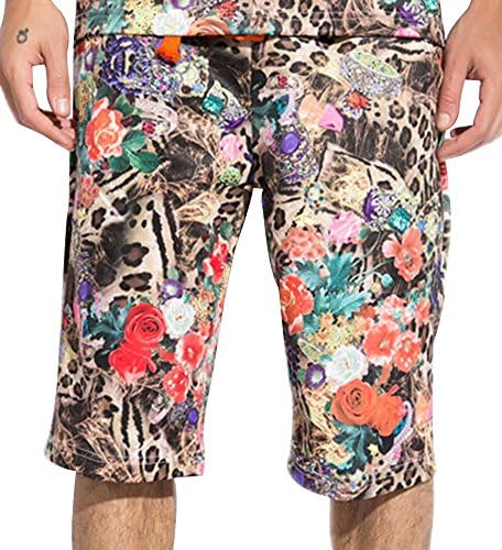 TideGG Men's Loose Spring Trends Beach Printed Straight Sport Shorts Multicolor 3XL