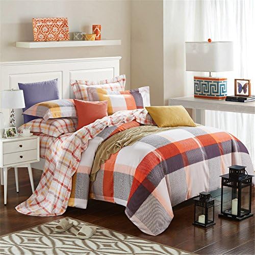 100 Cotton Duvet Cover Sets Bedding Set Sheets Set 4 Pieces include 1 Duvet Cover+1 Sheet+2 Pillow Case -A1706
