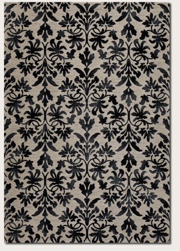 Couristan 6316/6333 Everest Retro Damask/Grey-Black 7-Feet 10-Inch by 11-Feet 2-Inch Rug On Sale