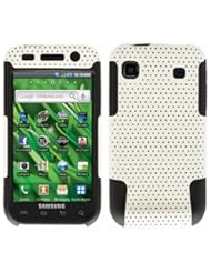 Wireless: White Black 2 in 1 Hybrid Rubber Plastic Skin Case Cover for Samsung Galaxy S Vibrant T959/ Samsung Galaxy S 4g/ T-mobile - DRAGONCELL