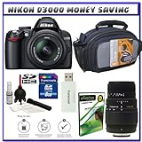 Nikon D3000 10MP Digital SLR Camera w/ 18-55mm f/3.5-5.6G AF-S DX VR Nikkor ....