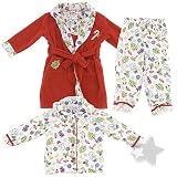 Red Christmas Pajama and Bath Robe Set for Toddlers and Girls