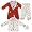 Red Christmas Pajama and Bath Robe Set for Toddlers and Girls