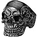Men's Vintage Gothic Skull Bone Biker Stainless Steel Ring Band Black Size 12