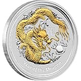 Australian Lunar Silver Coin Series II 2012 Year of the Dragon Gilded Edition